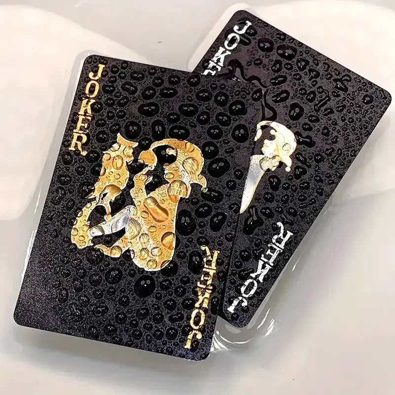 Black And Gold Playing Cards Waterproof Deck For Poker Games Magic Tricks And Board Game Collection