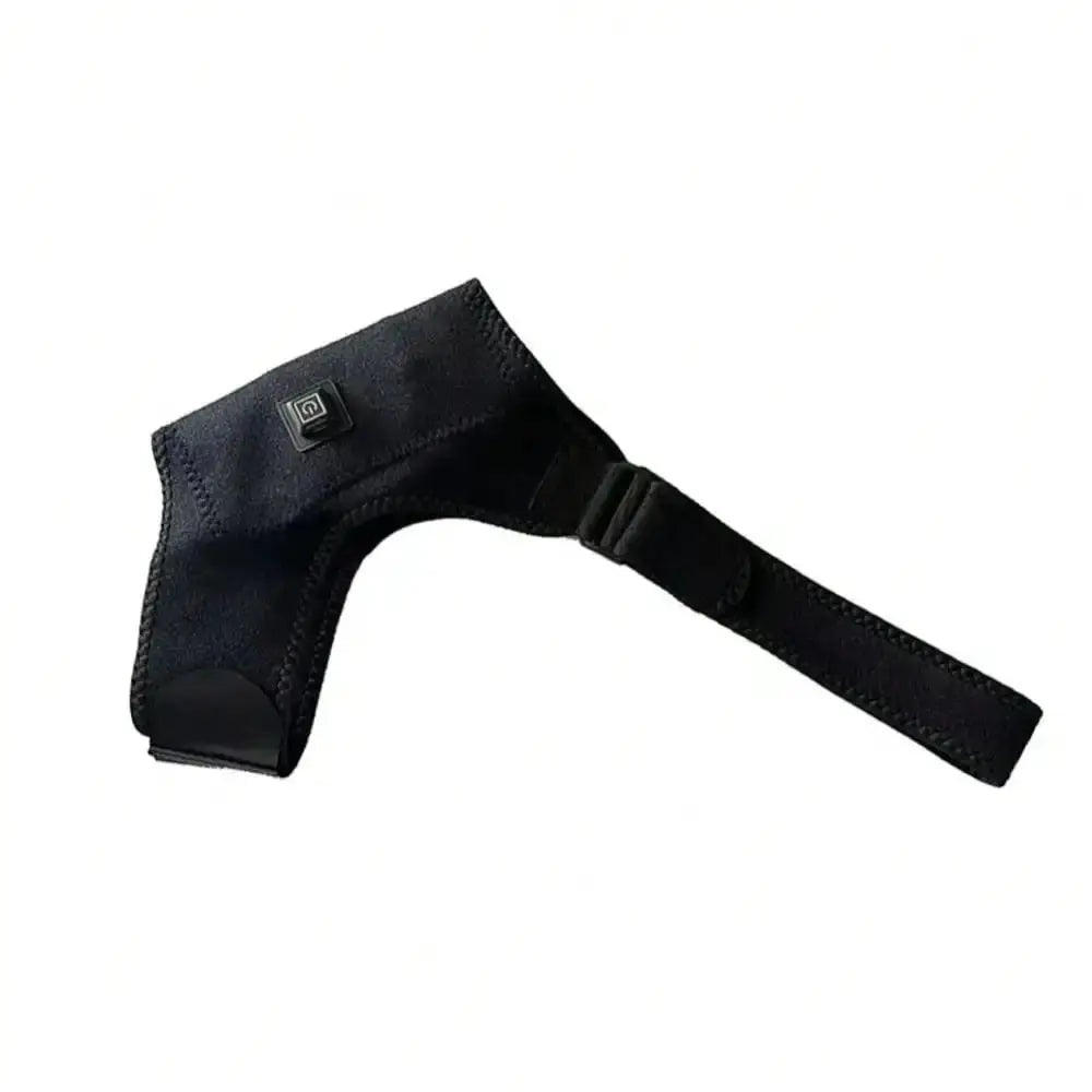Electric heated shoulder brace wrap by Simples Market in black with adjustable strap for arm and shoulder massage