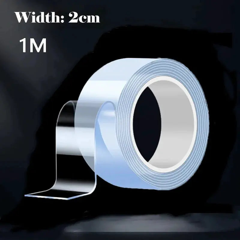 Transparent PET Double Sided Reusable Waterproof Adhesive Tape For Kitchen And Bathroom Use