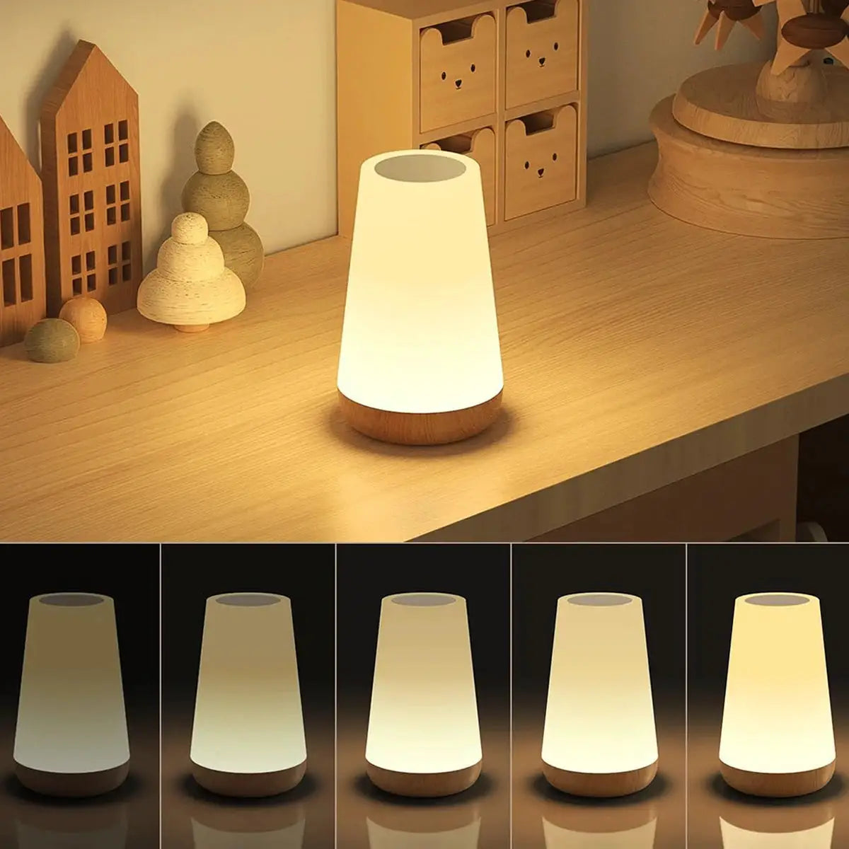 LumaGlow 13 Color Changing LED Night Light With Remote Control And Touch Sensor USB Rechargeable RGB Bedside Lamp