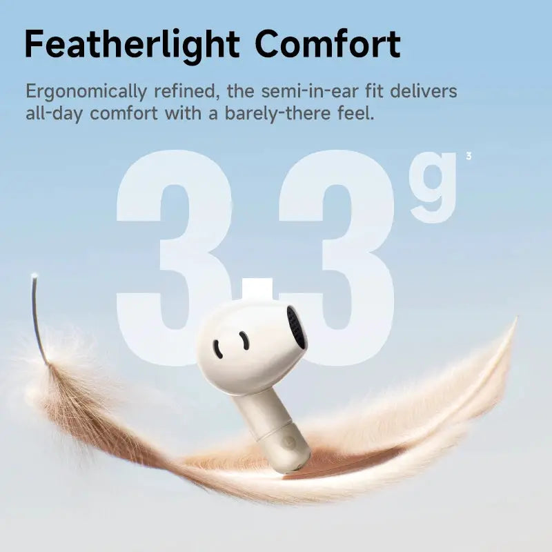 Baseus Bass BS2 Lite true wireless earbuds, white, 2-mic AI ENC, 40h playtime