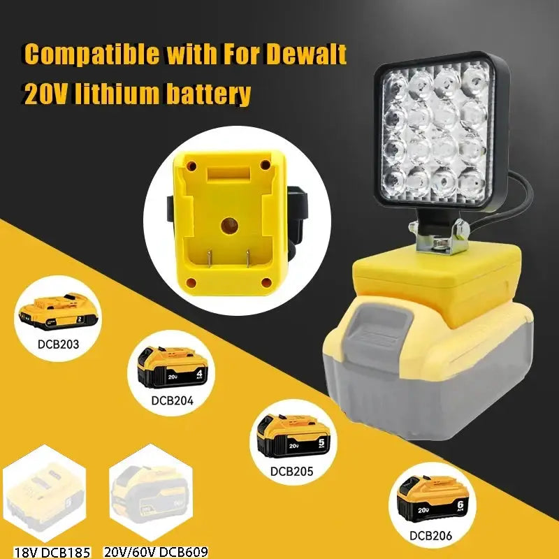 LED Flashlight Compatible With Makita DeWalt Milwaukee Bosch Ryobi Lithium Battery Packs Working Light For Camping