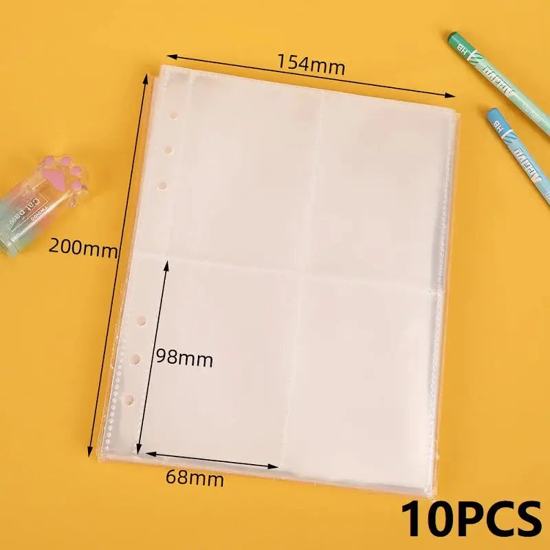 Simples Market transparent A5 binder with ring pockets, clear plastic binder, 10 pcs