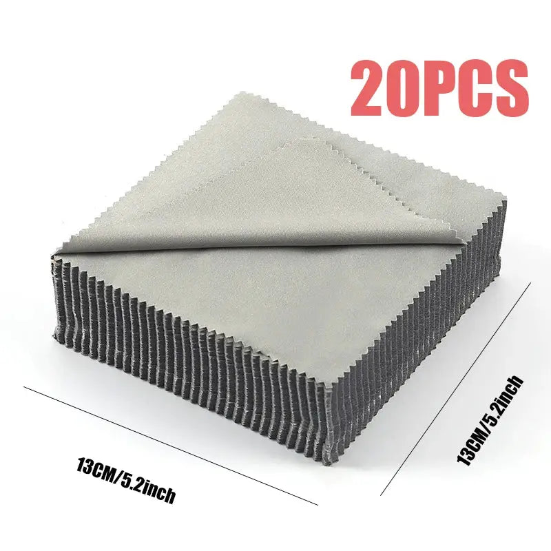 OptiGuard Eyeglasses Cleaning Cloths 5.12x5.12 Inches Microfiber Gray Brushed Set Of 10 20 30 Gentle Lens Cleaning