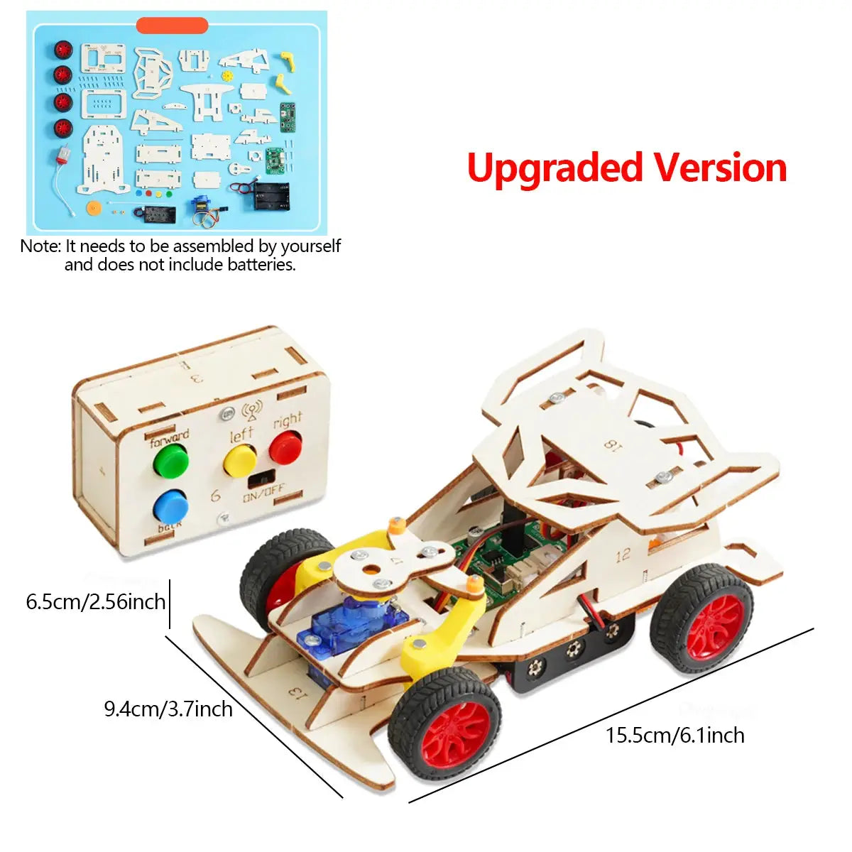 DIY Wooden Remote Control Car Kits Four Wheel Drive STEM Educational Toy For Teens And Kids Gifts