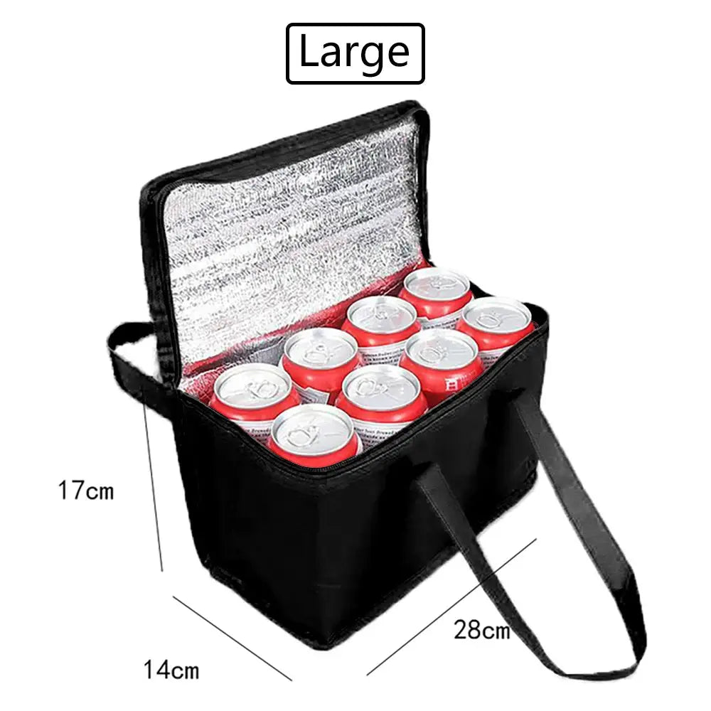 Portable Lunch Cooler Bag Folding Insulation For Picnics Beer Delivery And Food Ice Pack Included