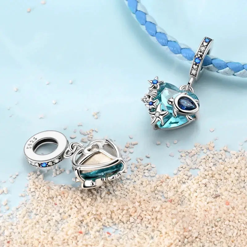 New 925 Sterling Silver Charms Beads Pendants Tree of Life Turtle Gemstone Sunflower for Women Bracelet Jewelry Gift