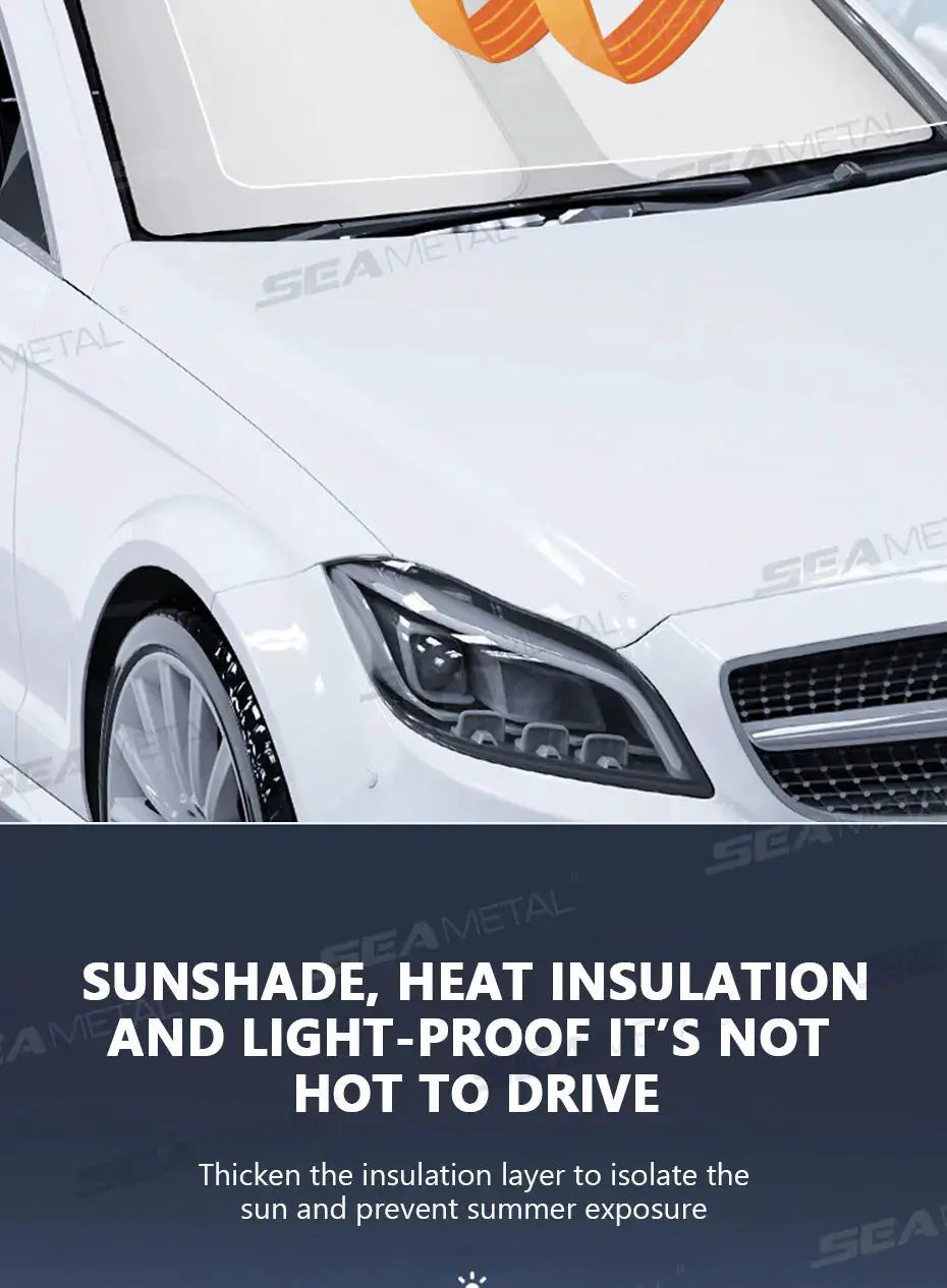 BLALION car windshield sun shade by Simples Market; foldable UV-blocking parasol visor