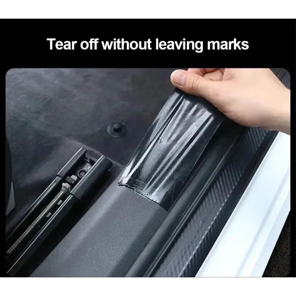 3D Carbon Fiber Sticker Paste Car Threshold Protector Film Waterproof Anti Scratch Matte Black Sticker For Car Body