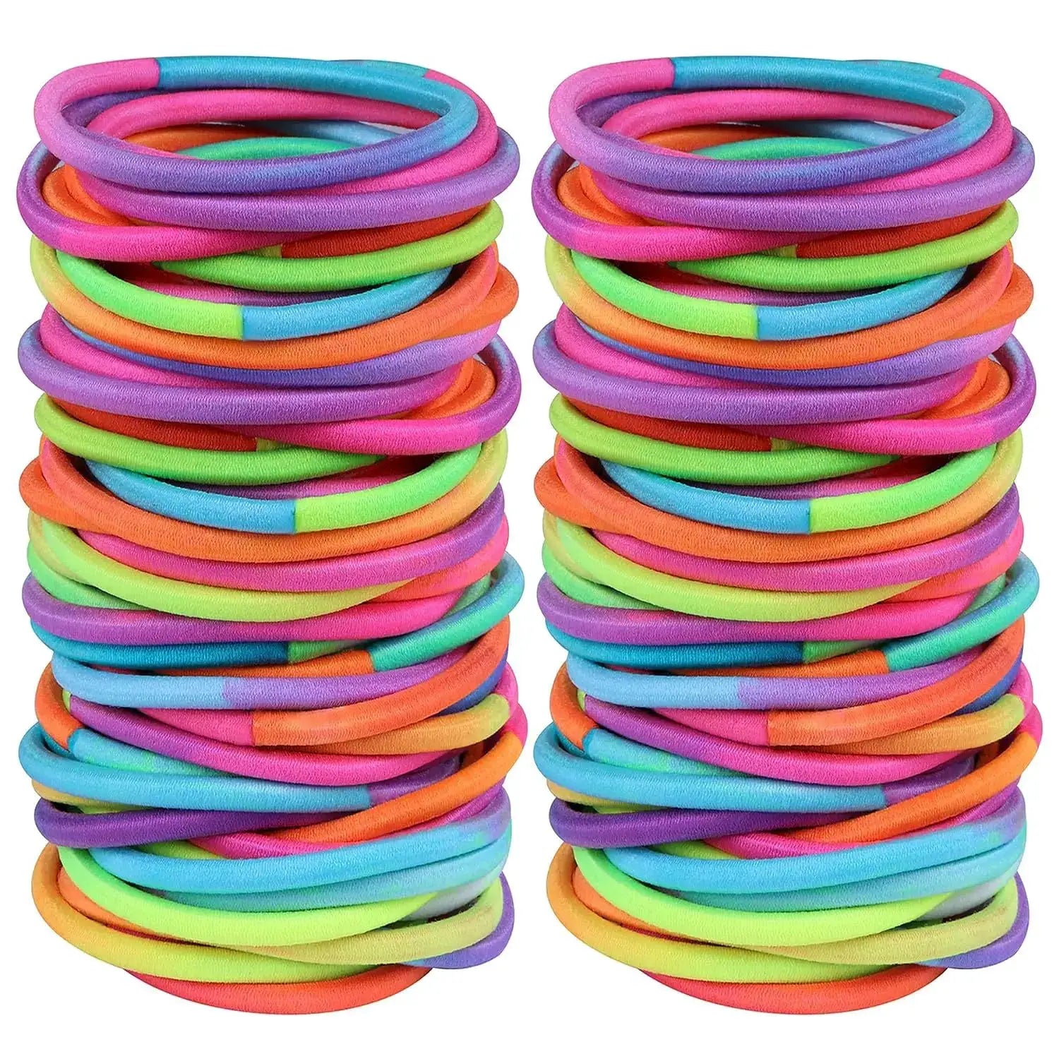 4mm Elastic Hair Ties Bands No Damage Nylon Mix Colors Bulk Pack 10 Or 50 Pcs For Men Women Girls And Boys
