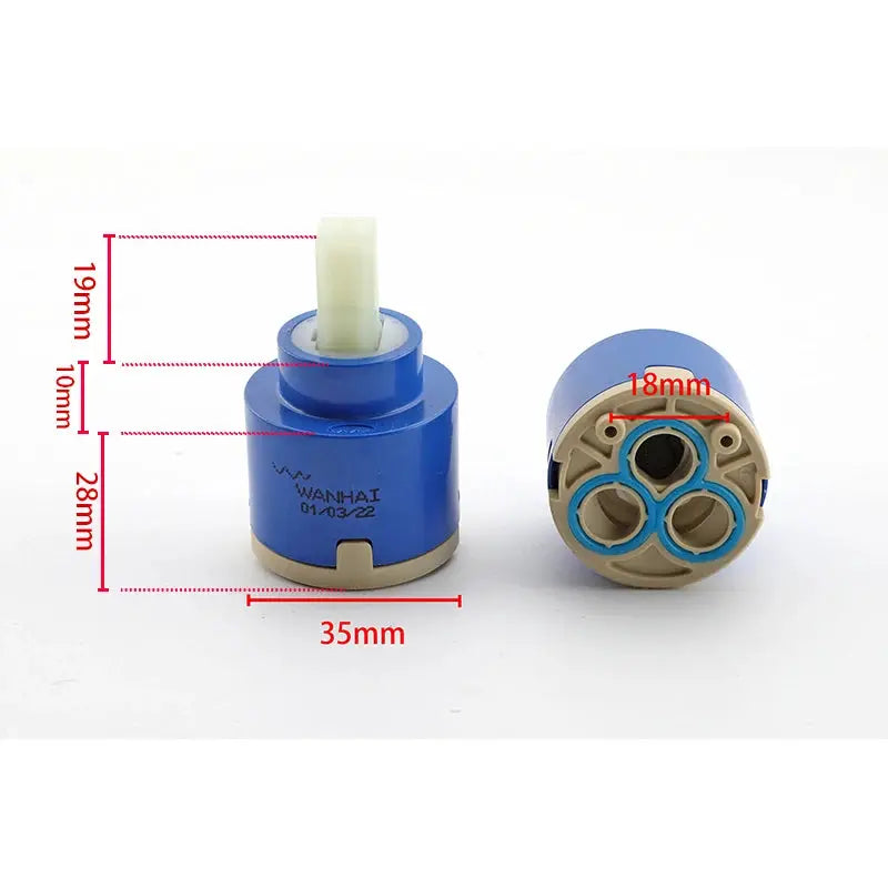 Simples Market blue faucet valve core ceramic cartridge for kitchen basin hot/cold water, 30/35/40mm, 1/4/10pcs
