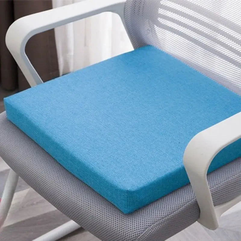SRETNO natural latex chair cushion, blue thick seat pad for office chairs