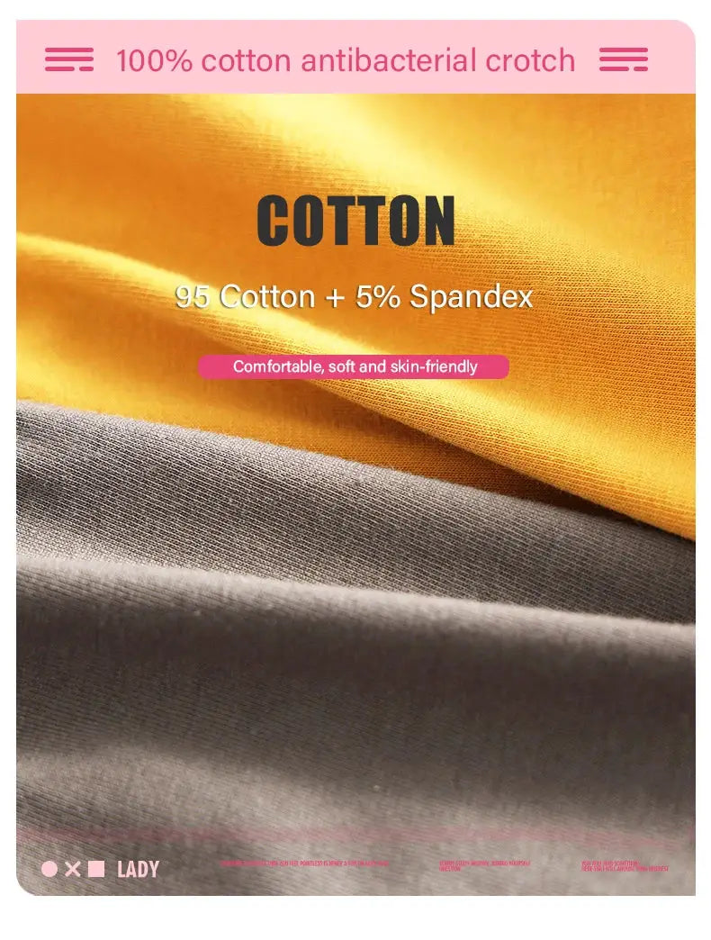 3pc cotton women’s boyshorts set by Simples Market; breathable 95% cotton + 5% spandex fabric, soft and skin-friendly