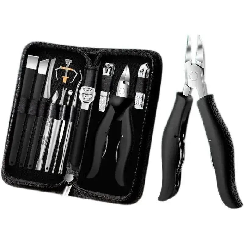 12 Piece Nail Clipper Set Paronychia Home Pedicure Tools High Grade Stainless Steel Manicure Kit