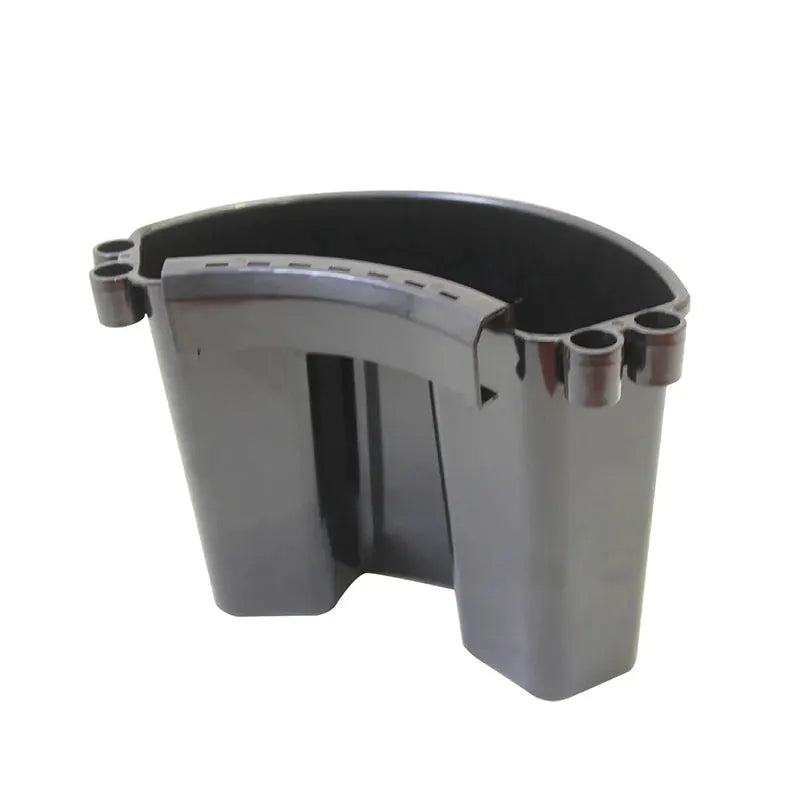 Universal bucket organizer for car detailing in black plastic with external hanging design