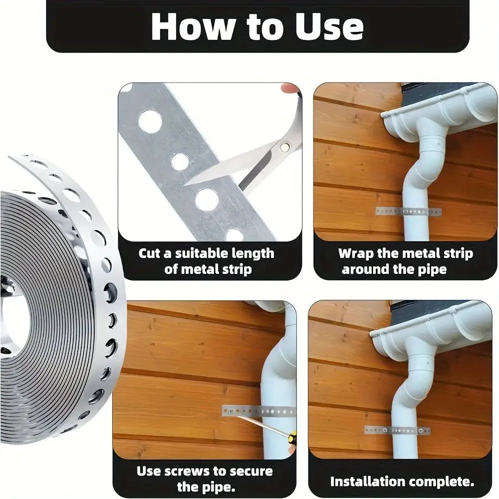 Galvanized Steel Tape Roll With Prepunched Multislot Design For Pipe Support And Sheet Metal Work