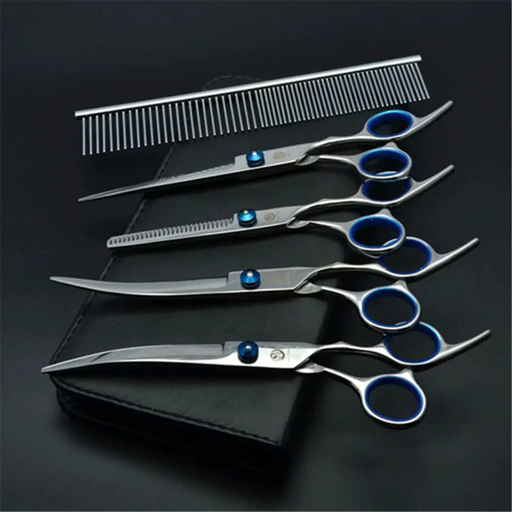 Purple Dragon Dog Grooming Scissors 6 Inch And 7 Inch Professional Stainless Steel Thinning Curved Shears