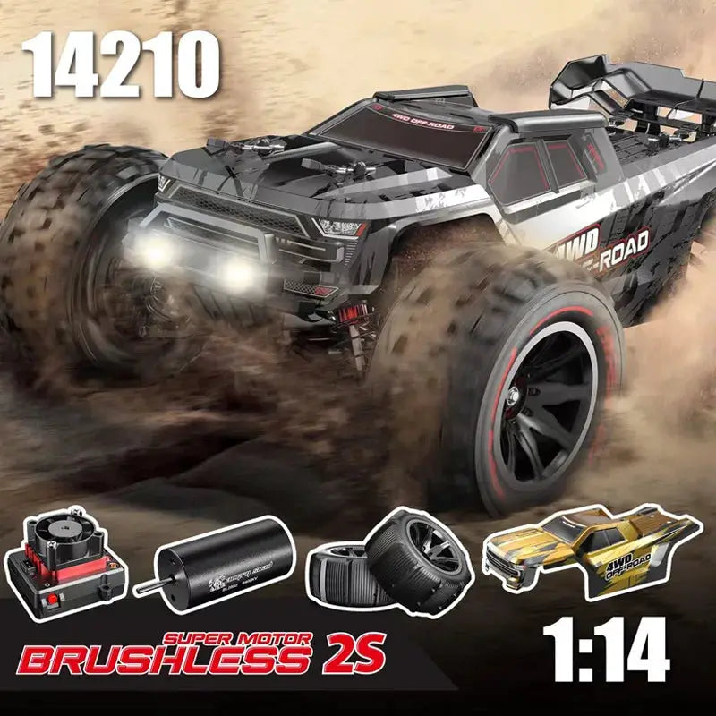 RC Car MJX 14209/14210 V3.0 1:14 brushless 4WD off-road truck with 2.4G remote by Simples Market