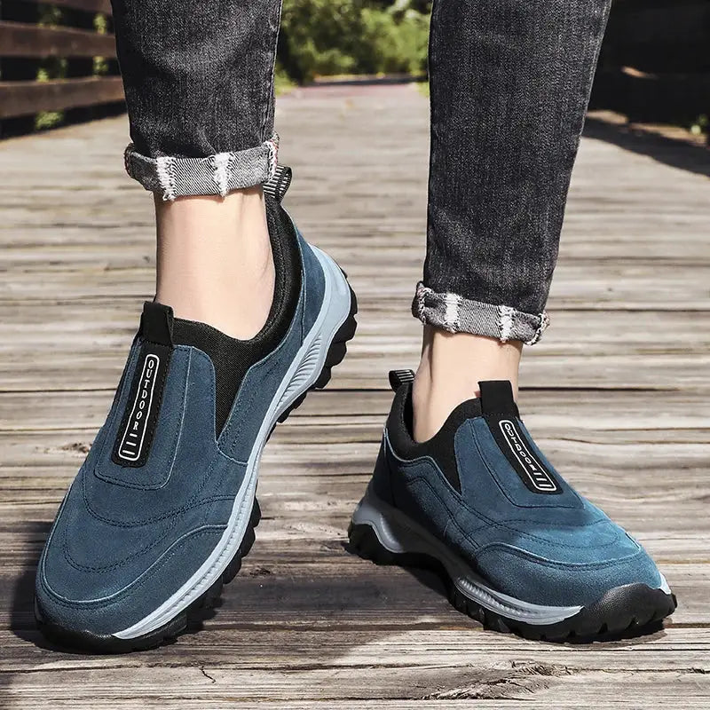 TrailStride Mens Non Slip Casual Sports Shoes with Breathable Hemp Upper and Wear Resistant Outdoor Walking Shoes