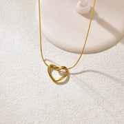 L40 Stainless Steel Hollow Heart Necklace For Women With Light Luxury Design And Heart Pendant Collarbone Chain