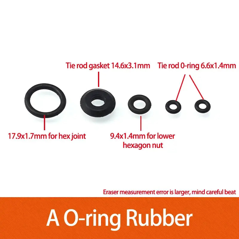 Simples Market O-ring rubber kit for shower faucet; assorted sizes (14.6x3.1, 6.6x1.4, 17.9x1.7, 9.4x1.4).