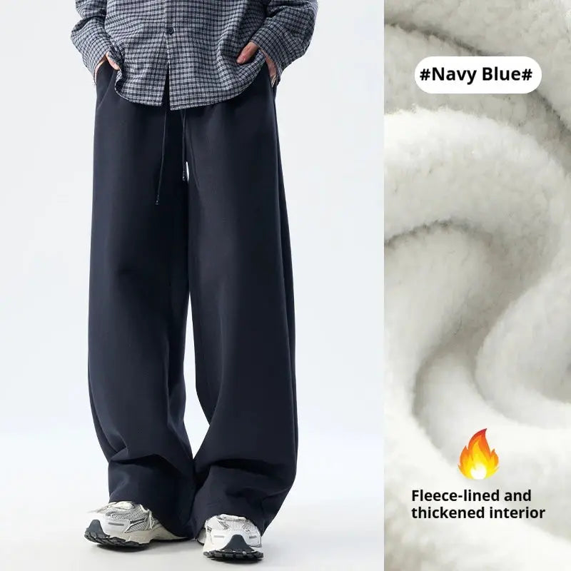 Dukeen men's navy blue fleece-lined heavyweight sweatpants