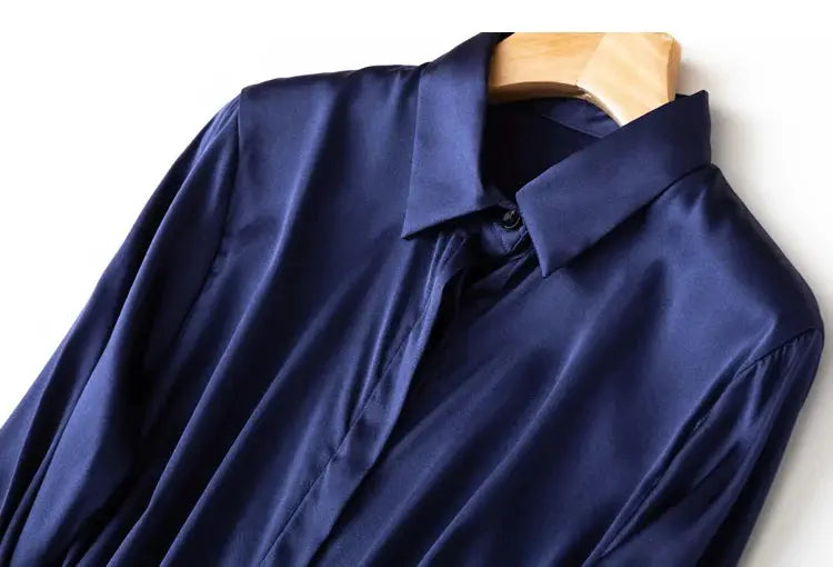Tajiyane Women's Mulberry Silk Blend Long Sleeve Office Blouse