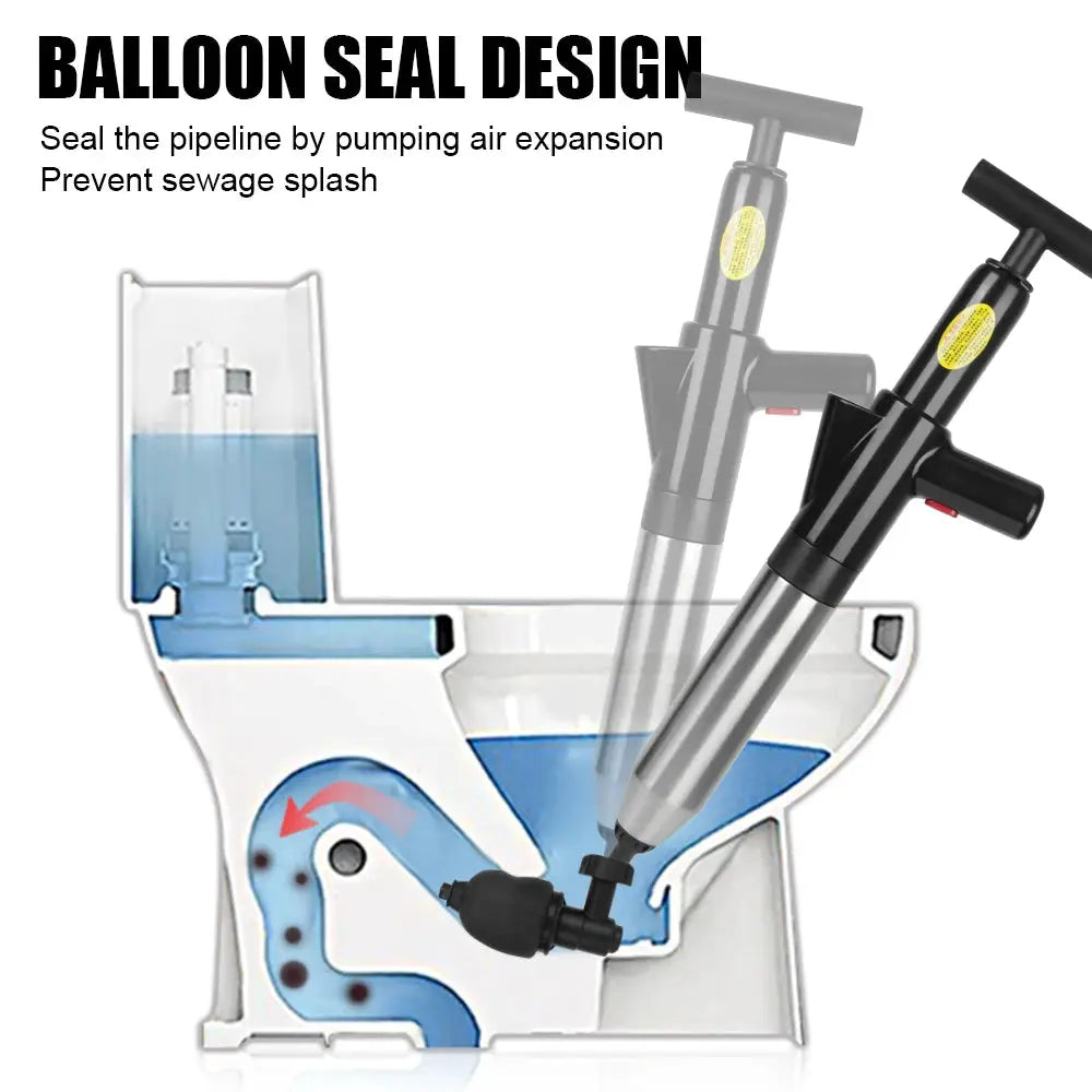 High Pressure Toilet Plunger Air Drain Blaster For Clogs And Sewer Pipes Unblocker