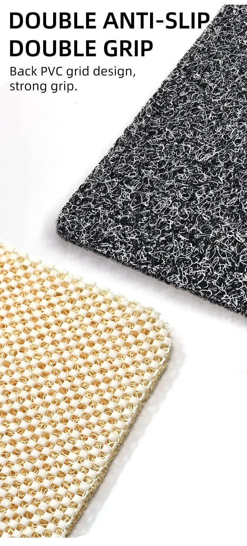 Non-slip hollow bath mats pair in grey and beige by Simples Market, foot-massage shower mats for bathroom