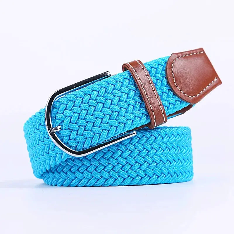 UrbanFlex Unisex Knitted Pin Buckle Belt Elastic Braided Canvas Stretch For Comfortable Jeans Wear