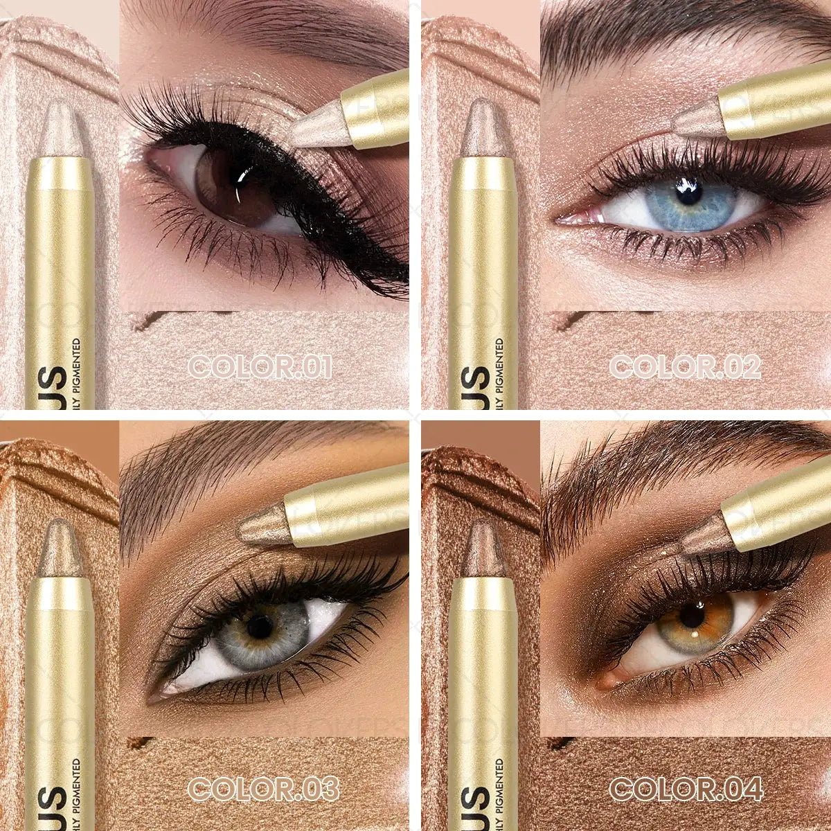LuxeHue Dual Ended Eyeshadow Stick Glitter And Matte Finishes Smudge Proof Waterproof All Day Wear