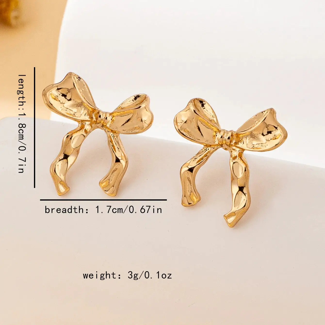 Pair Of Women Bowknot Stud Earrings Simple Fashionable Sweet Design For Daily Wear And Vacation Outfits