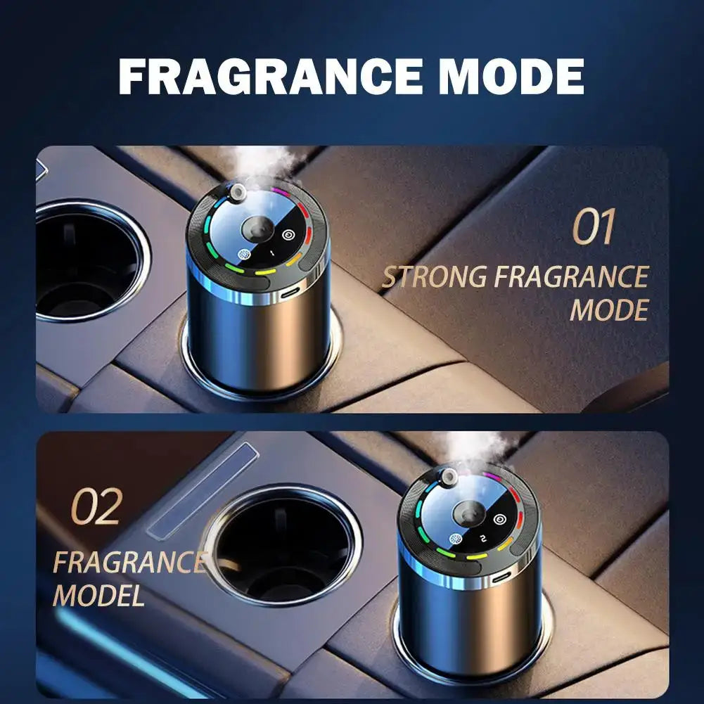 Car Fragrance Humidifier with Digital Display 5 Modes Scent Diffuser for Odor Elimination Universal Car Diffuser