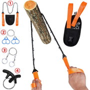 Simples Market survival chain saw kit with orange straps and black pouch (4 styles)