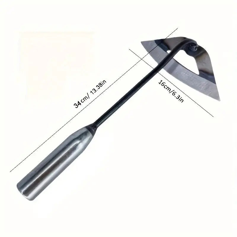 Premium All Steel Hardened Hollow Hoe Handheld Weeding Rake Durable And Rust Resistant Ideal For Vegetable Gardens