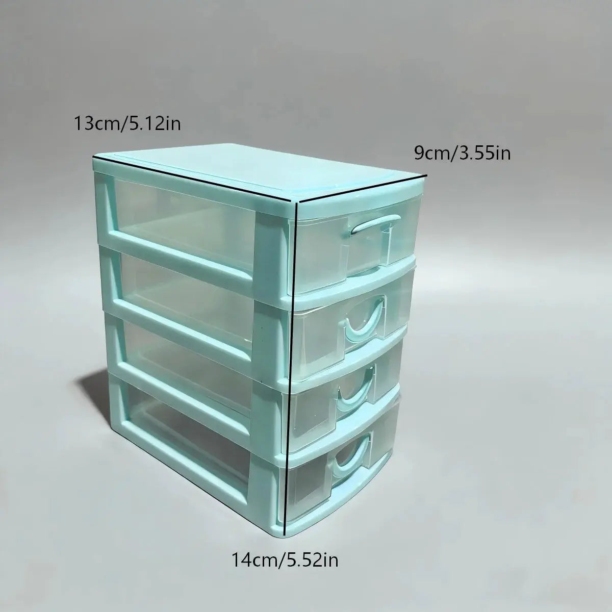 4 Layer Drawer Style Jewelry Storage Box With Rhinestone Embellishments Transparent Earring Organizer