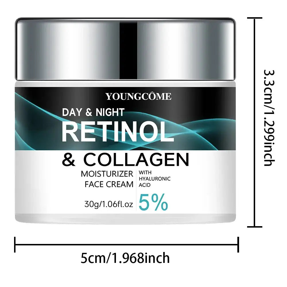 Youngcome Retinol And Collagen Face Cream For Day And Night Use Improves Skin Elasticity Radiance And Moisture