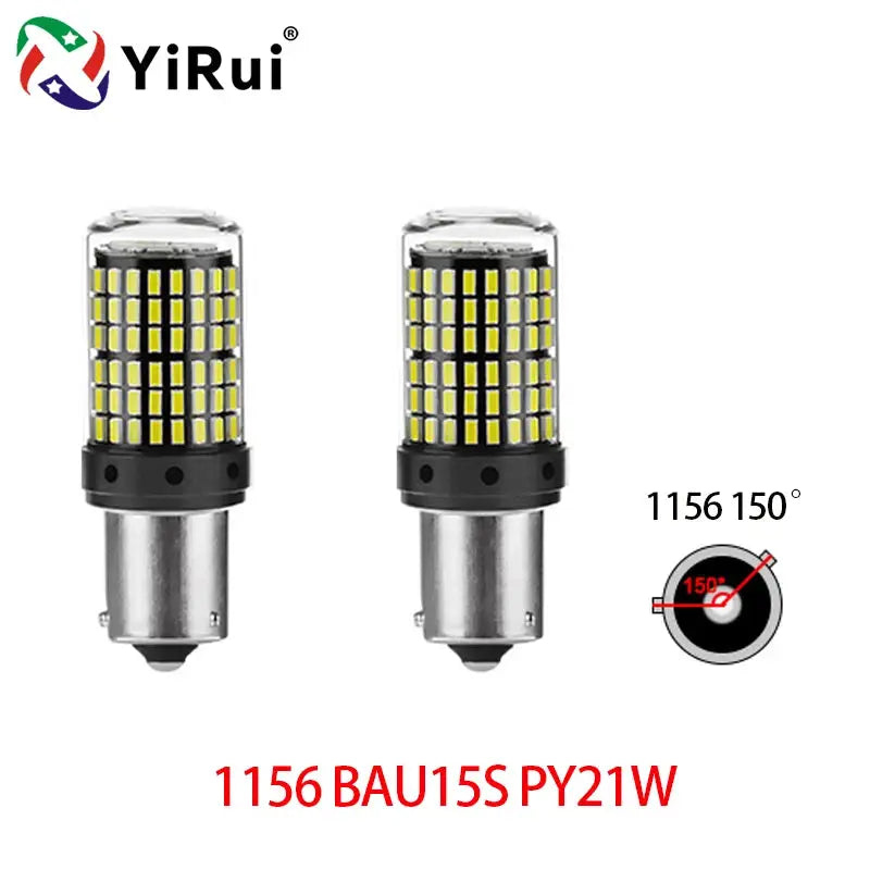 YiRui 2 Pack 12V To 48V LED Bulbs 144 SMD For Reverse Turn Signal Brake Lights BA15S BAY15D P21W 1157 W21W