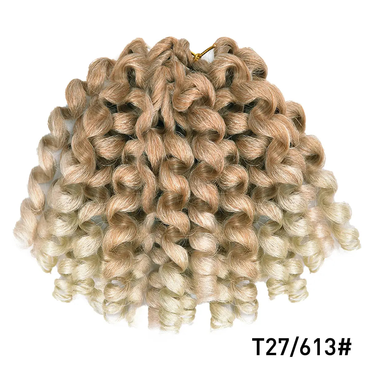 Simples Market synthetic ombre braiding hair with jumpy wand curl crochet braids, beige to blonde bundle