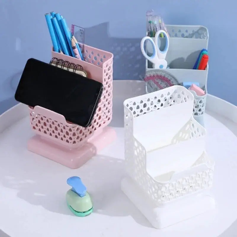 Plastic Desktop Organizer Storage Box for Cosmetics Jewelry and Stationery Makeup Organizer and School Desk Organizer