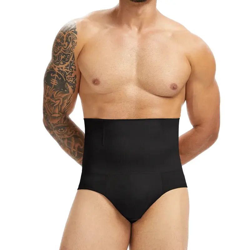Miss Moly men's high-waist shapewear brief, black, snug fit underwear