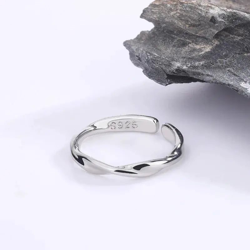 Elegant 925 Sterling Silver Simple Twisted Wire Rings For Women Wedding Fine Jewelry Gift Wholesale