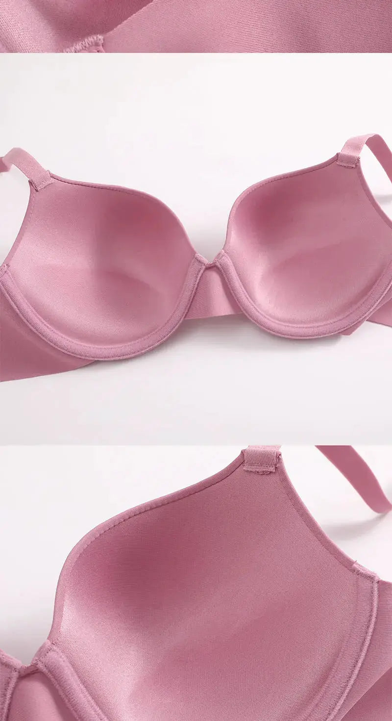 2Pcs pink wireless push-up bra set by Simples Market, adjustable straps