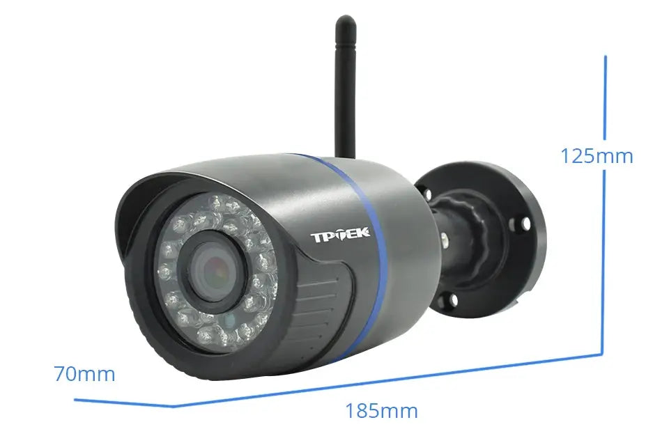 Simples Market 4MP outdoor WiFi IP bullet security camera with IR LEDs, black housing and wall mount