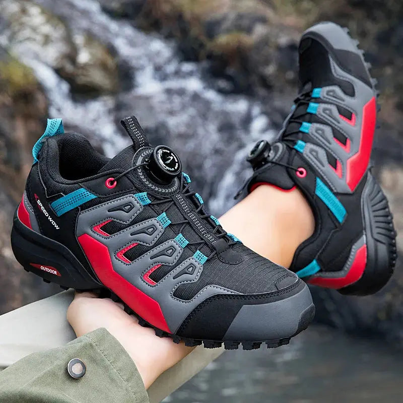 Mens Suede Leather Outdoor Hiking Shoes Wear Resistant Trekking Walking Hunting Tactical Sneakers