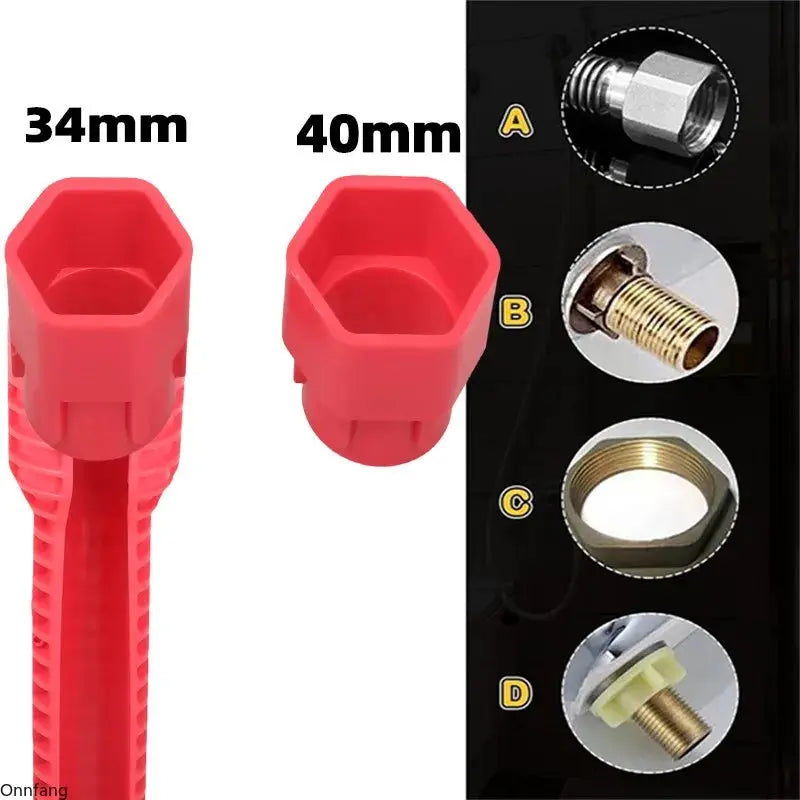 8 In 1 Flume Wrench Anti Slip Kitchen Sink Faucet Repair Tool For Plumbing Installation