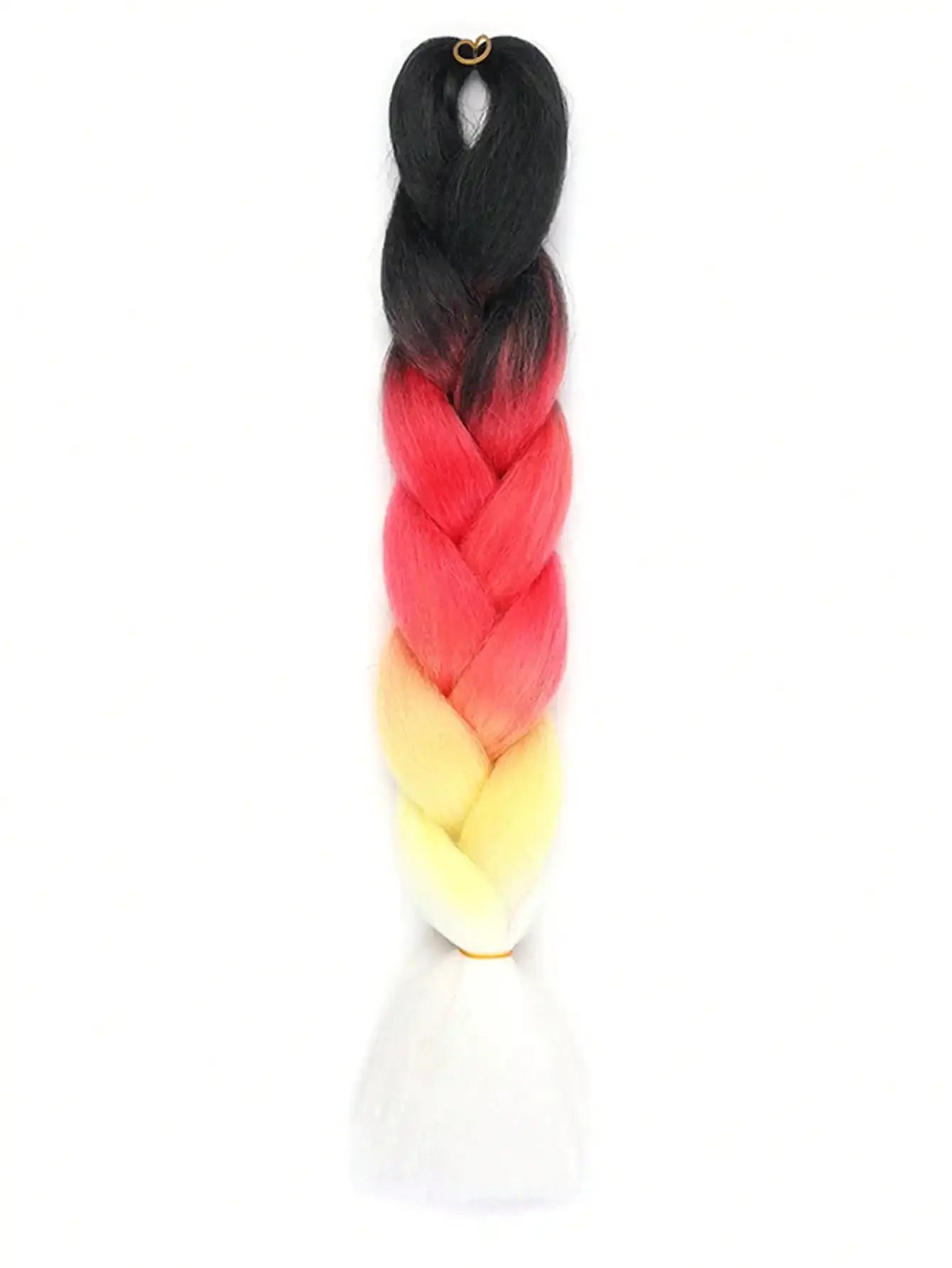 24-inch DIY jumbo braiding hair extensions, synthetic Afro ombre braid from black to red to yellow