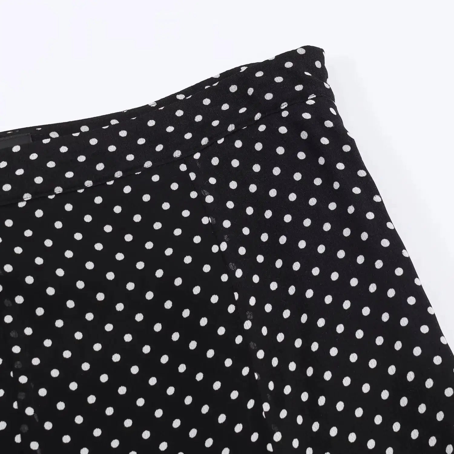 Polka Dot Two Piece Outfits For Women Bow Tie Blouse And Midi Skirt
