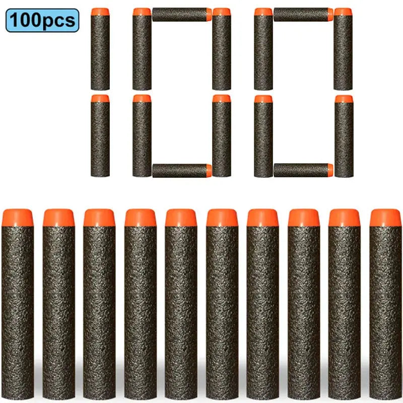 7.2cm EVA Foam Darts 100 Pieces Refill Rounds for Nerf N Strike Blasters Round Head Safe Play