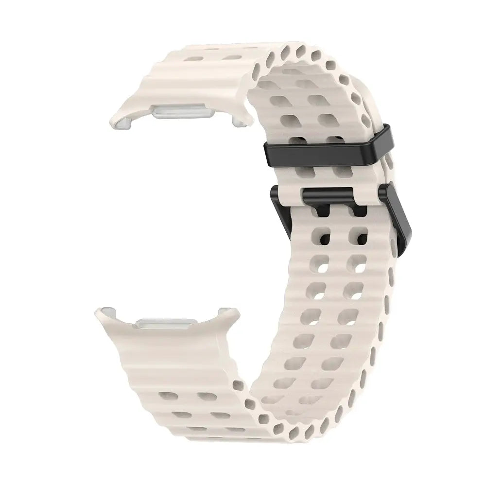 NEW Marine Silicone Strap For Samsung watch ultra 47mm Bracelet No Gaps Sport two-tone Band for Galaxy 8 ultra watchband 2030